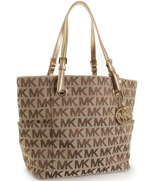 michael michael kors handbag block monogram signature tote|michael kors tote bag price.